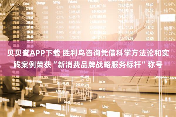 贝贝查APP下载 胜利鸟咨询凭借科学方法论和实践案例荣获“新消费品牌战略服务标杆”称号